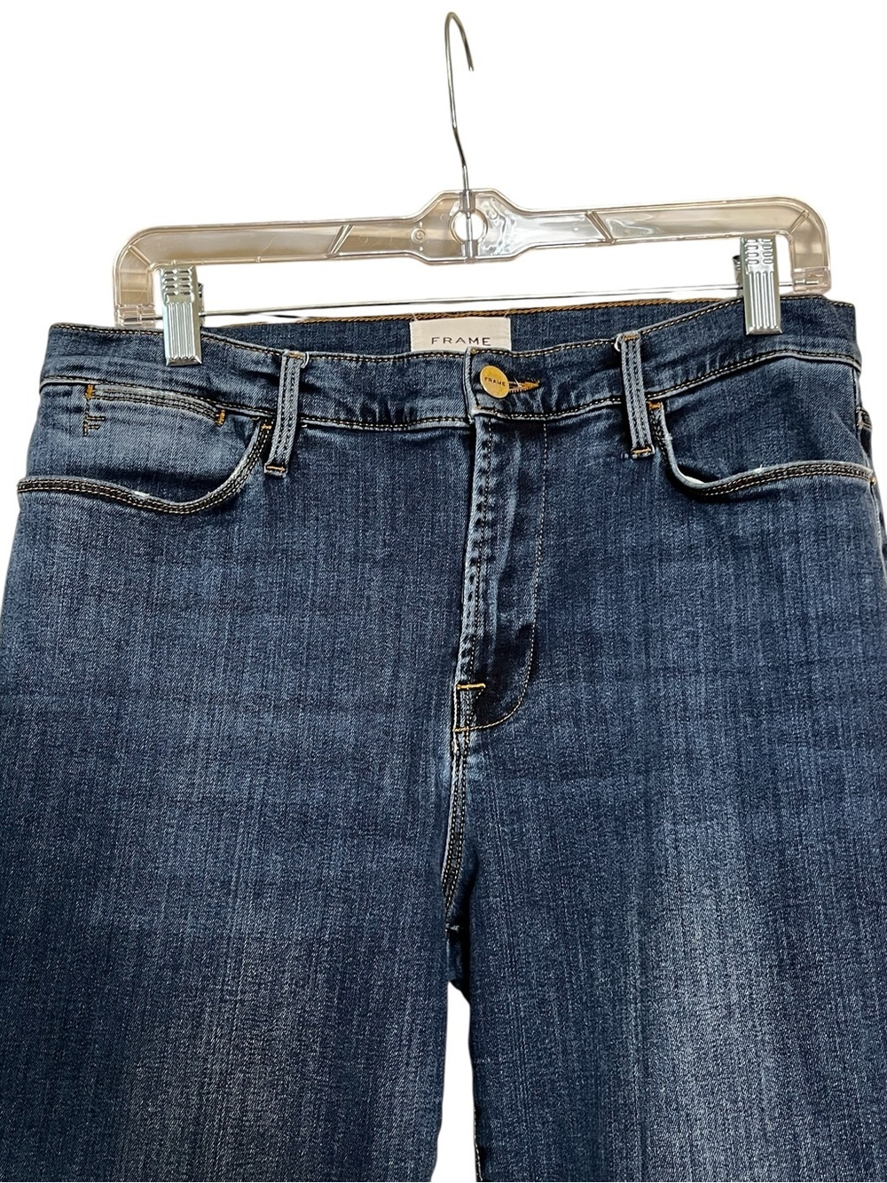 FRAME Le High Flare Jeans Dublin Dark Wash High Rise 32 - Picture 7 of 12